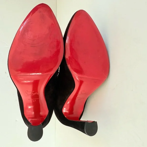 Christian Louboutin Alix Bootic 100 mid calf bootie in Black Suede leather EU37 - Picture 5 of 13